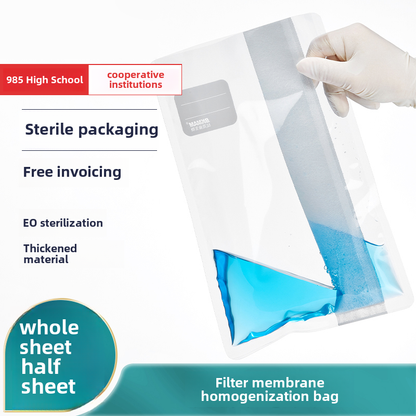 Sterile Pa Filter Membrane 400ml Biological Homogenization Sampling Bag with Half-Sheet Full