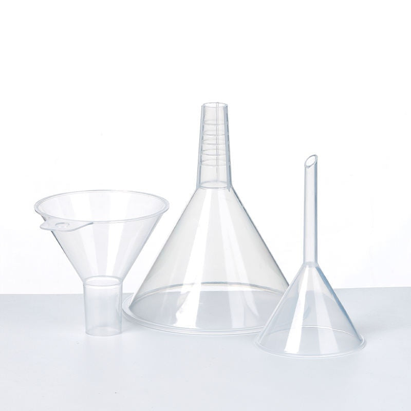 Lab Plastic Funnel Disposable Funnels Thickened Long Neck Tapered Triangular Funnel