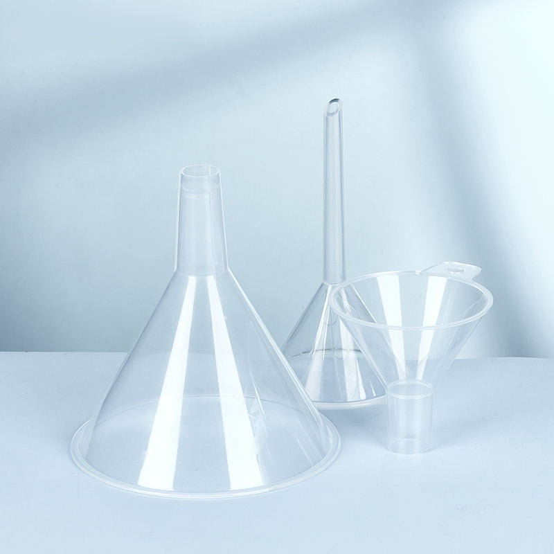 Lab Plastic Funnel Disposable Funnels Thickened Long Neck Tapered Triangular Funnel