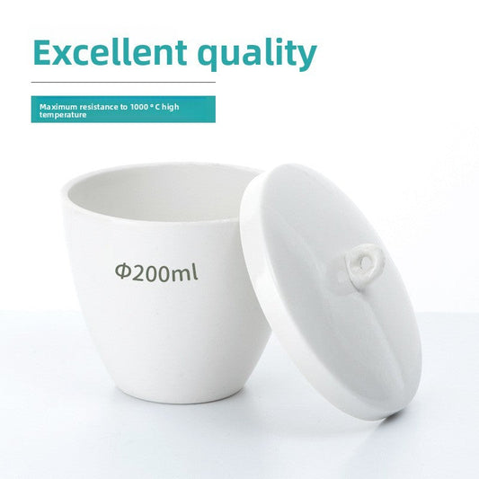 Ceramic Ash Crucible Laboratory Alumina Bowl Shape with Lid High Temperature Resistant 50/100ml