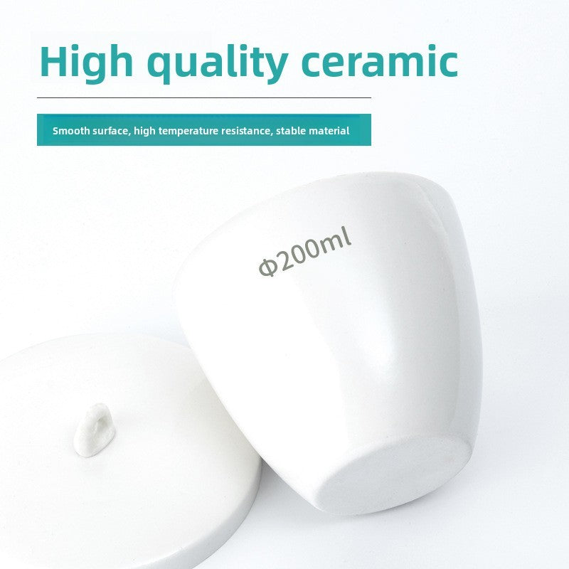 Ceramic Ash Crucible Laboratory Alumina Bowl Shape with Lid High Temperature Resistant 50/100ml