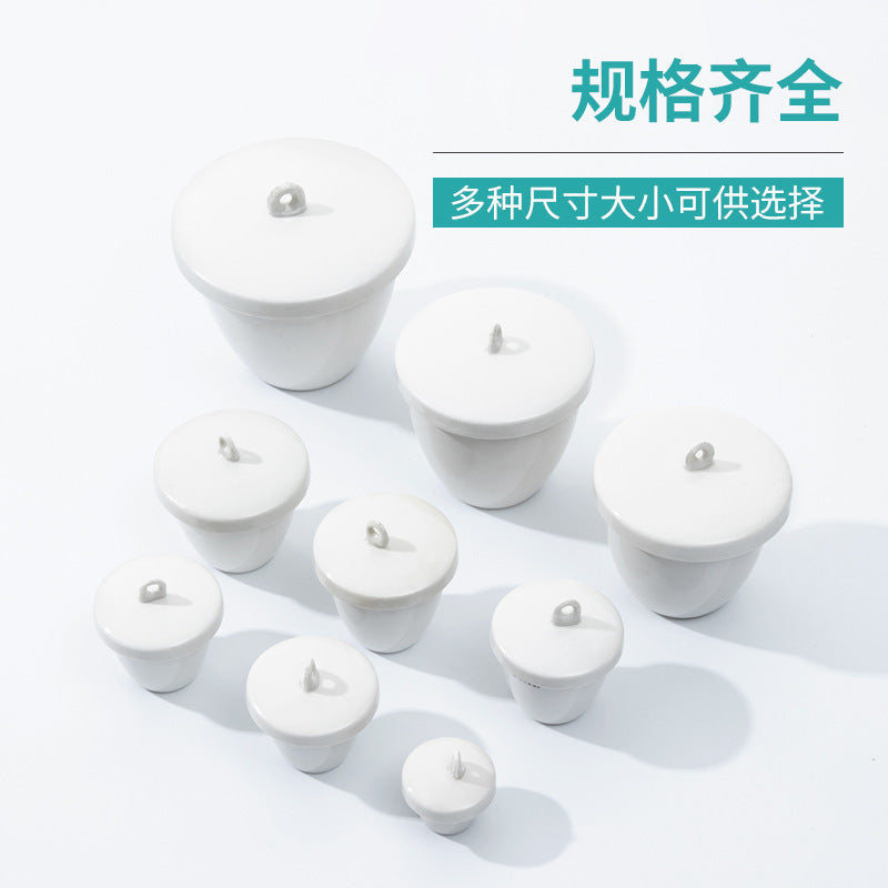 Ceramic Ash Crucible Laboratory Alumina Bowl Shape with Lid High Temperature Resistant 50/100ml