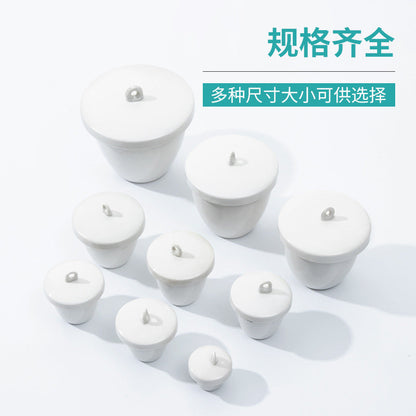 Ceramic Ash Crucible Laboratory Alumina Bowl Shape with Lid High Temperature Resistant 50/100ml