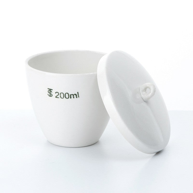 Ceramic Ash Crucible Laboratory Alumina Bowl Shape with Lid High Temperature Resistant 50/100ml