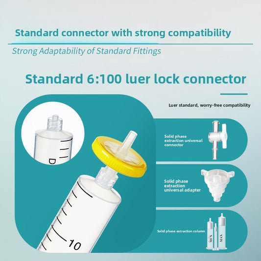 Disposable Plastic Sampler Screw-Thread Socket Injector Lab Syringe Needle Filter