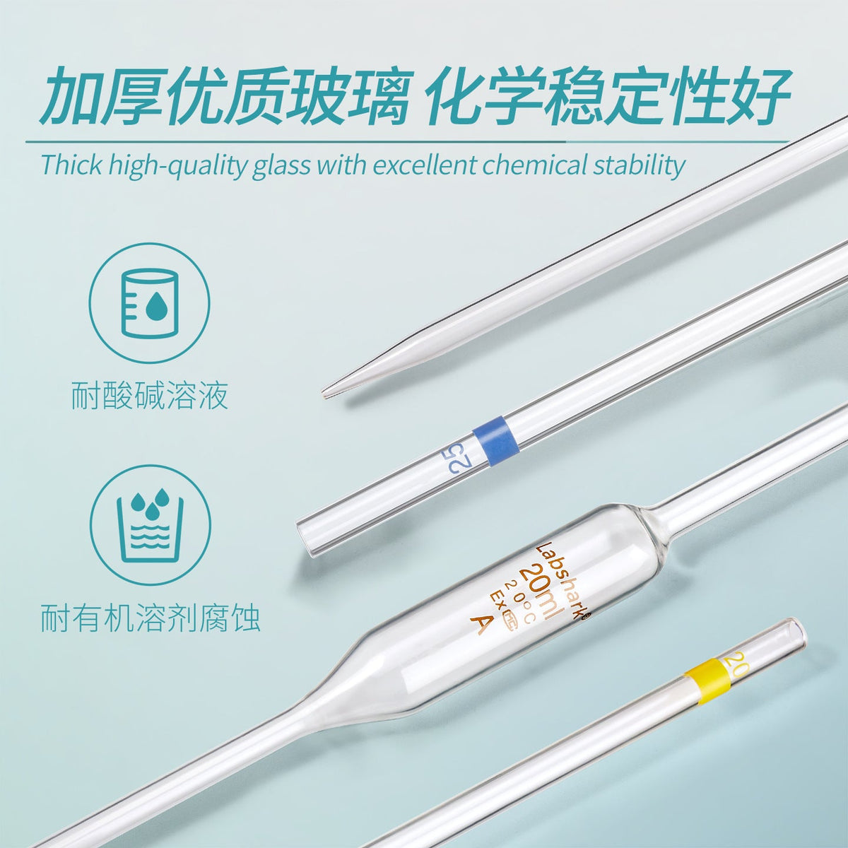 Large Belly Pipette Thickened Material Glass Dropper Fat Belly a Grade Passable Single Label 1-100ml