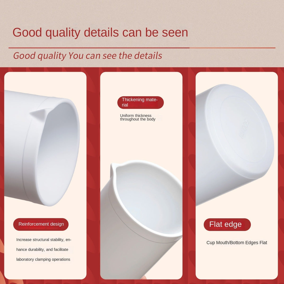 PTFE Beaker with Scale High Temperature Resistant Acid & Alkali Compatible Thickened Design