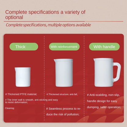 PTFE Beaker with Scale High Temperature Resistant Acid & Alkali Compatible Thickened Design