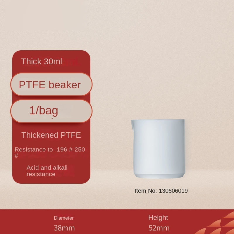 PTFE Beaker with Scale High Temperature Resistant Acid & Alkali Compatible Thickened Design