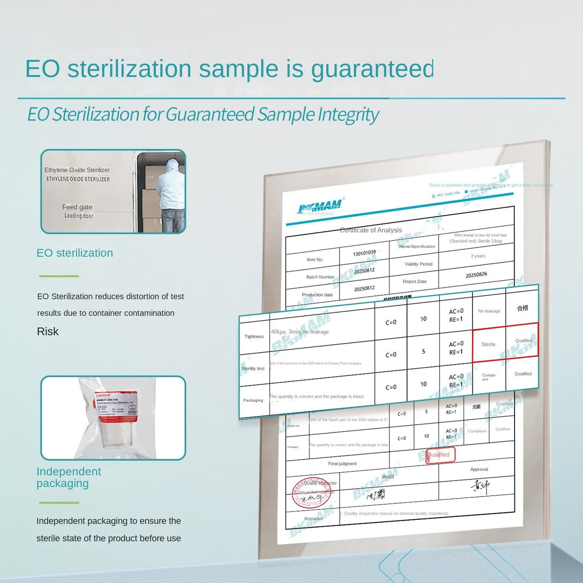 Disposable Stacked Screw Lid Sampling Cups for Urine Sputum Dirty Samples