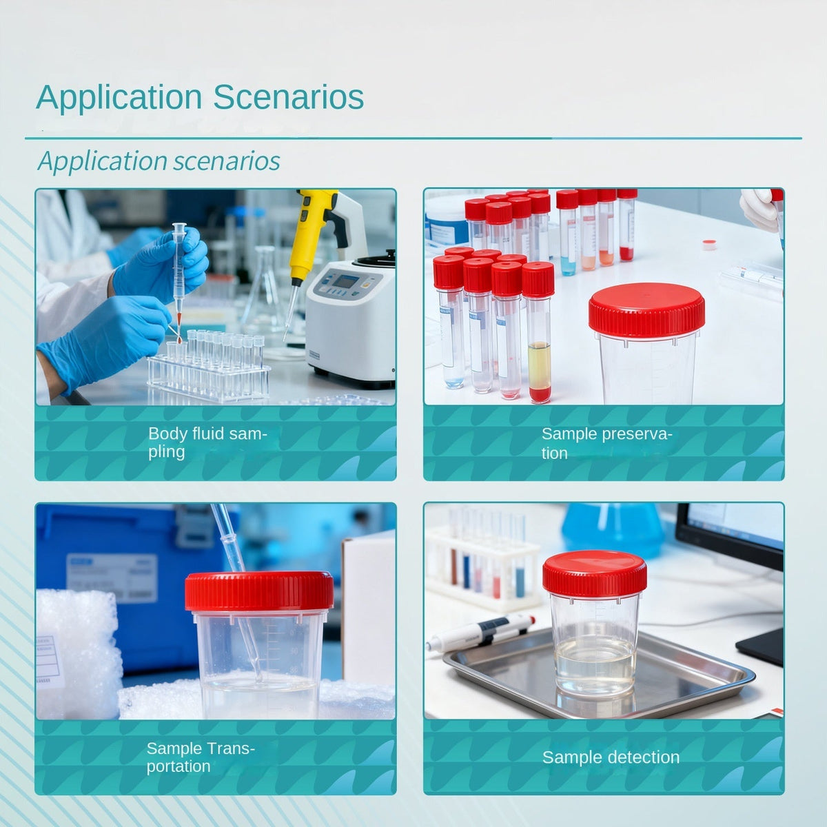 Disposable Stacked Screw Lid Sampling Cups for Urine Sputum Dirty Samples
