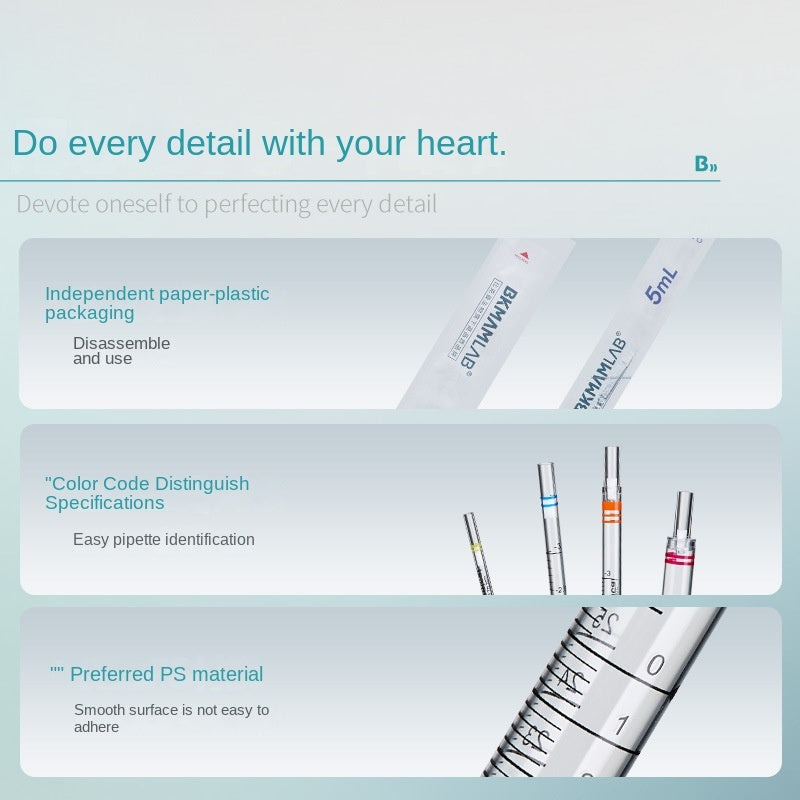 Disposable Plastic Biological Serum Pipette with Stretch Welding Type for Laboratory Use 10ml