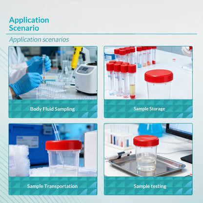 Disposable Stacked Screw Lid Sampling Cups for Urine Sputum & Dirty Samples