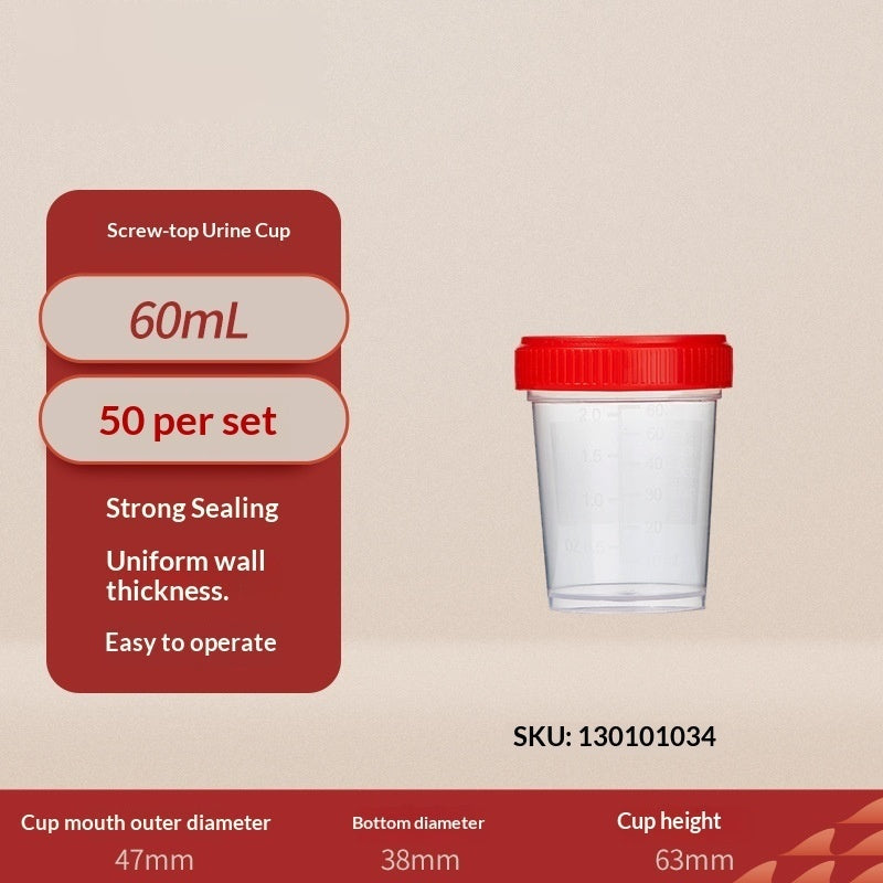 Disposable Stacked Screw Lid Sampling Cups for Urine Sputum & Dirty Samples