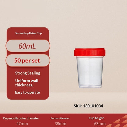 Disposable Stacked Screw Lid Sampling Cups for Urine Sputum & Dirty Samples