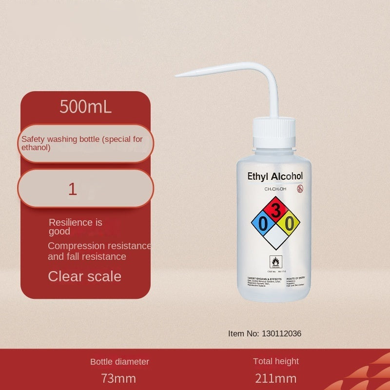LDPE Safety Washing Bottle Wide Mouth Elbow Methanol Ethanol Acetone Distilled Water Special White