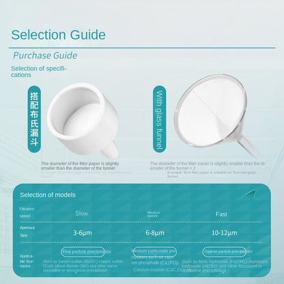 Laboratory Quantitative Cotton Fiber Filter Paper Fast Medium Slow Chemical Analysis 100 Sheets/Box