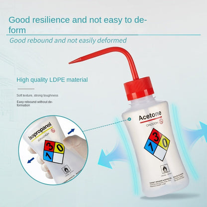 Plastic Safety Washing Bottle for Methanol Ethanol Acetone Distilled Water