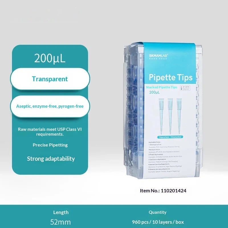 Biological Box with Filter Pipette Tip and Gun Universal Nozzle Sterile Bag 200ul Capacity