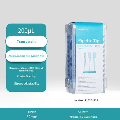 Biological Box with Filter Pipette Tip and Gun Universal Nozzle Sterile Bag 200ul Capacity