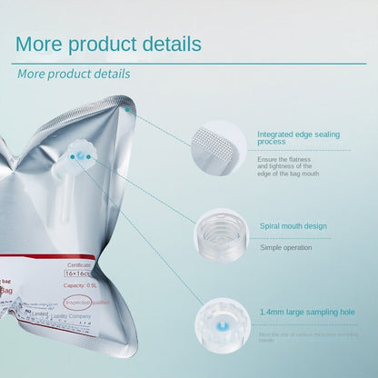 Aluminum Foil Gas Collection Bag with Single/Double Valve 10 ML-15 L Capacity 6x8 Cm & 8x12