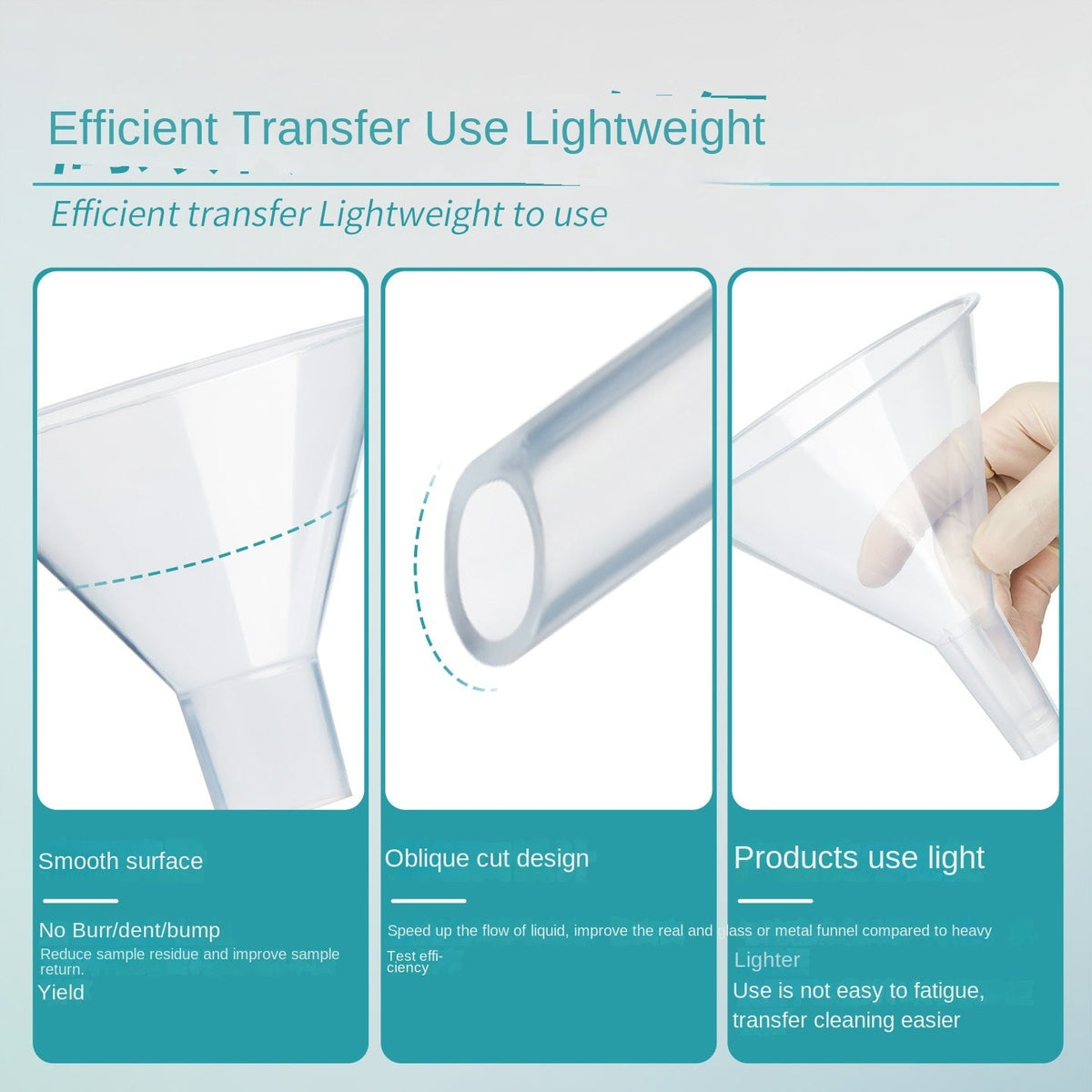 Laboratory Plastic Funnel Diameter Long and Short Neck Transparent Size 60 75 90 120 150mm