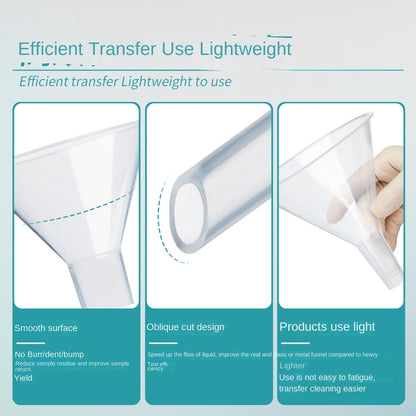 Laboratory Plastic Funnel Diameter Long and Short Neck Transparent Size 60 75 90 120 150mm