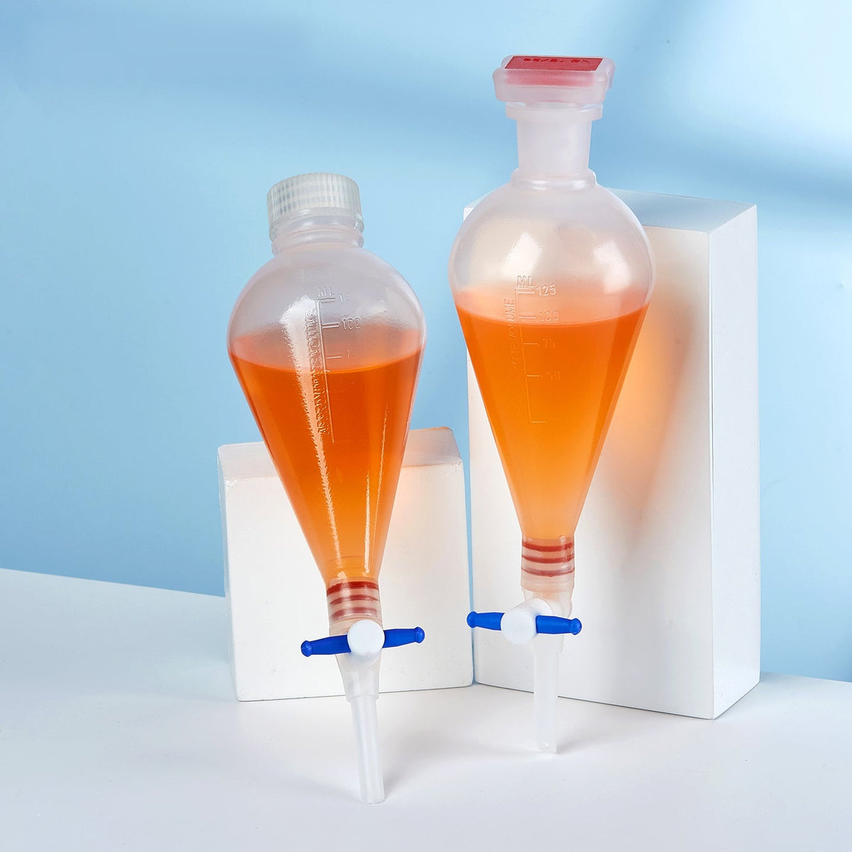 Plastic Funnel 125-1000ml Pear-Shaped PP Separating Funnels