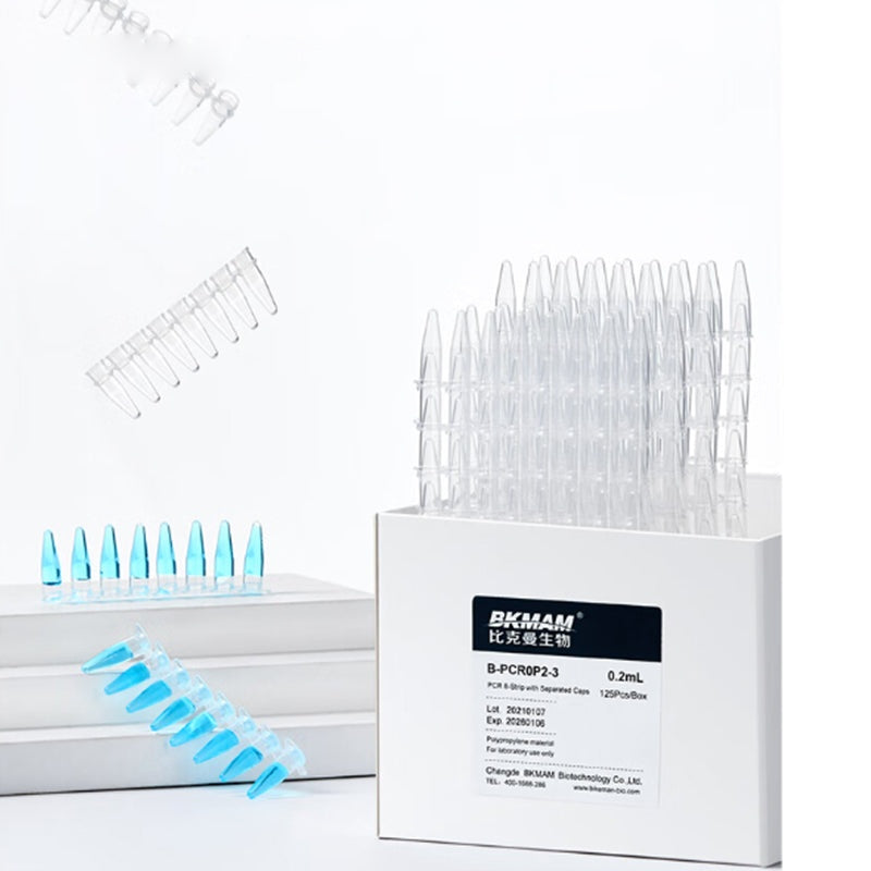 Bio 8-Tube PCR Centrifuge Tube Plate 0.1/0.2/0.5ml Capacities High Temperature Resistant 8-Tube PCR