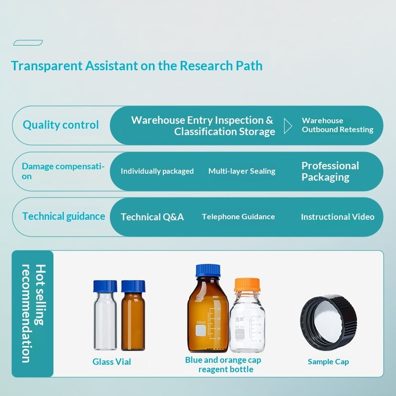 Laboratory Glass Sample Reagent Bottles Vials Screw Cap Transparent Brown Liquid/Powder Dispensing