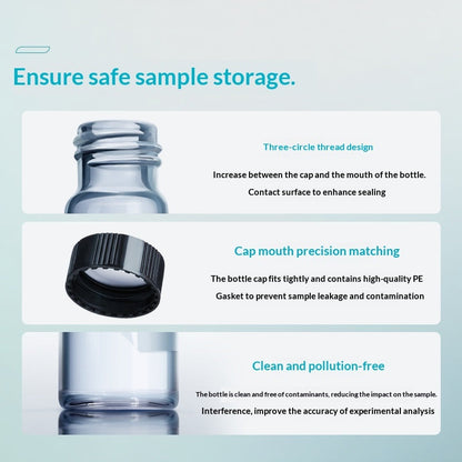 Laboratory Glass Sample Reagent Bottles Vials Screw Cap Transparent Brown Liquid/Powder Dispensing