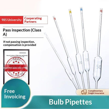 Thickened Borosilicate Glass Pipette with Graduated Scale Translucent Design 10-100ml Borosilicate