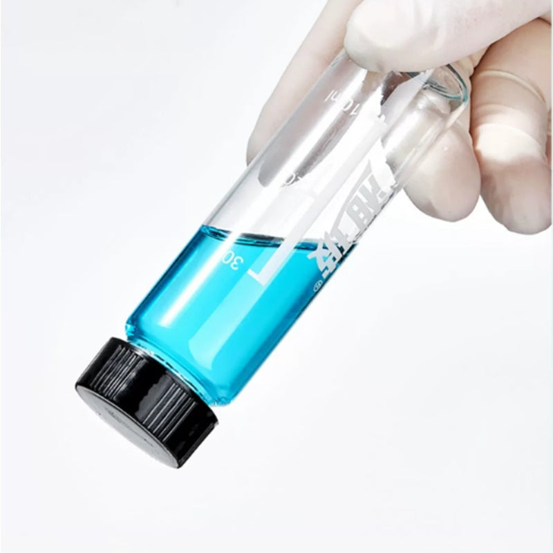 Glass Screw-Top Reagent Sample Bottles Transparent Brown Laboratory Use Cylindrical Serum Design