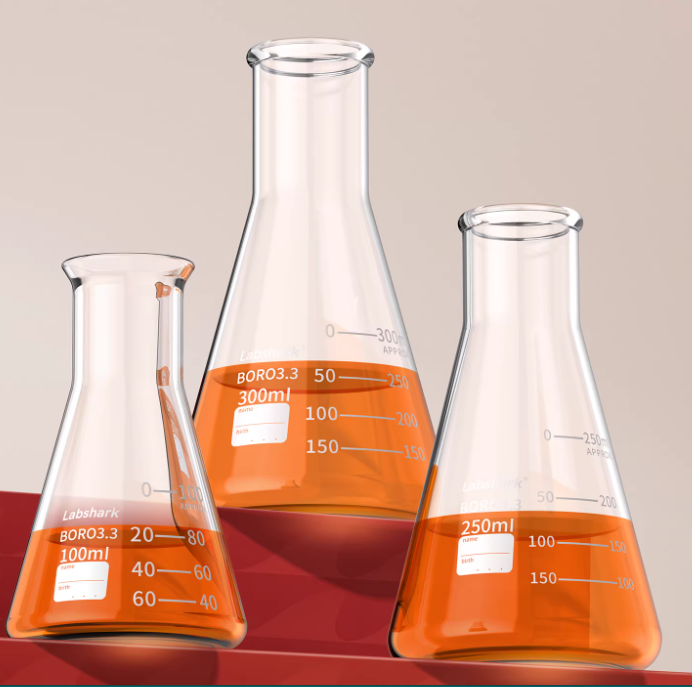 Borosilicate Glass 3.3 Conical Flask/Erlenmeyer Flask, 50-1000ml Available