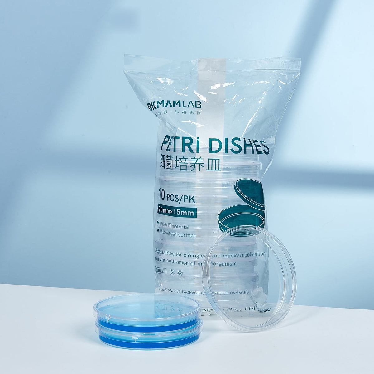 Biological Rotary Buckle Disposable Cell Bacteria Culture Dish Stackable Native PS 10cm x 15mm