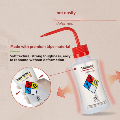 Plastic Safety Laboratory Washing Bottle with White and Red Heads Plastic Safety Laboratory Washing