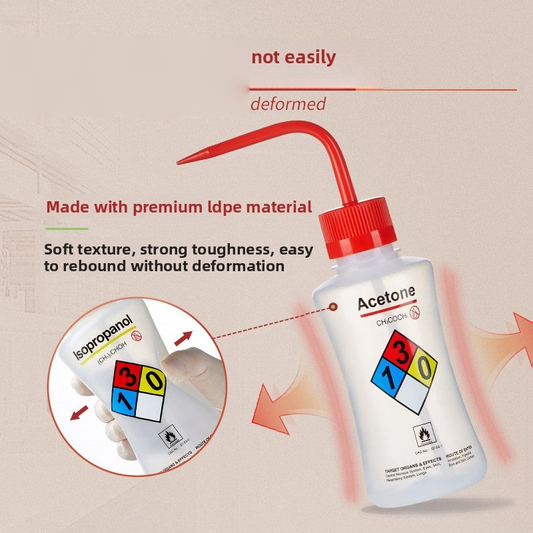 Plastic Safety Laboratory Washing Bottle with White and Red Heads Plastic Safety Laboratory Washing