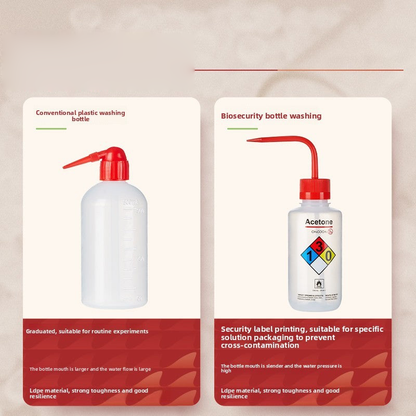 Plastic Safety Laboratory Washing Bottle with White and Red Heads Plastic Safety Laboratory Washing