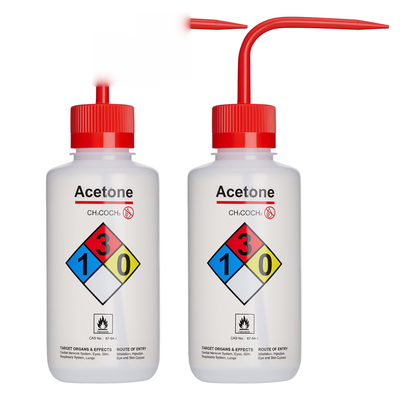 Plastic Safety Laboratory Washing Bottle with White and Red Heads Plastic Safety Laboratory Washing