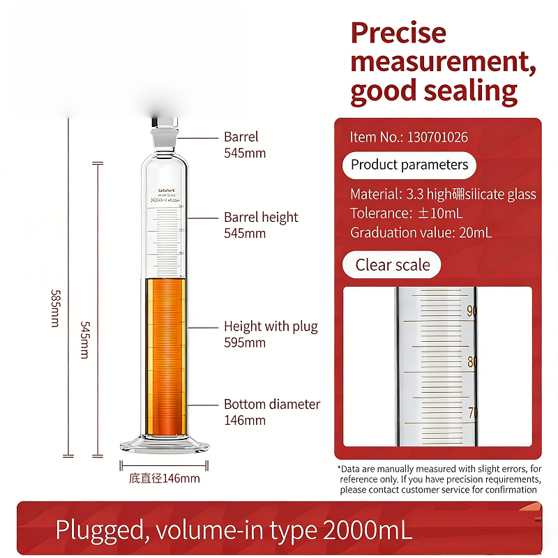Clear Glass Measuring Cylinder with Ground Stopper