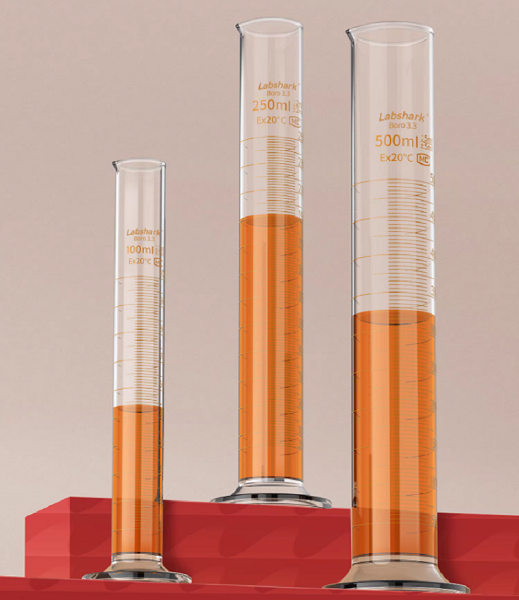 Clear Glass Measuring Cylinder with Ground Stopper