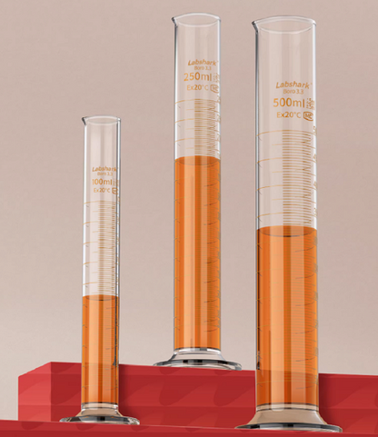 Clear Glass Measuring Cylinder with Ground Stopper