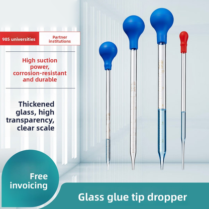 Shuniu Glass Dropper Bottle with Rubber Tip Transparent Brown Laboratory Pipette Sampling Tube