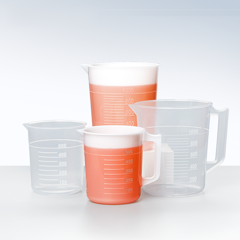 Lab 500ml 1000ml Plastic Graduated Beaker Measuring Cup