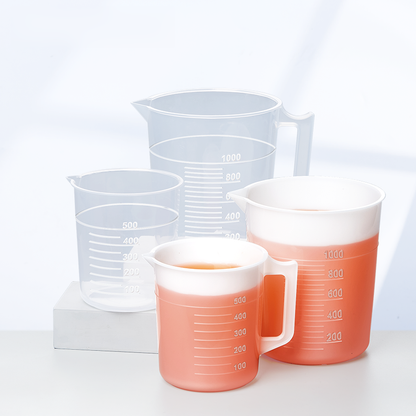 Lab 500ml 1000ml Plastic Graduated Beaker Measuring Cup
