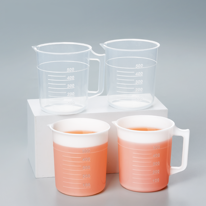 Lab 500ml 1000ml Plastic Graduated Beaker Measuring Cup