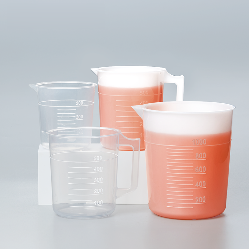 Lab 500ml 1000ml Plastic Graduated Beaker Measuring Cup