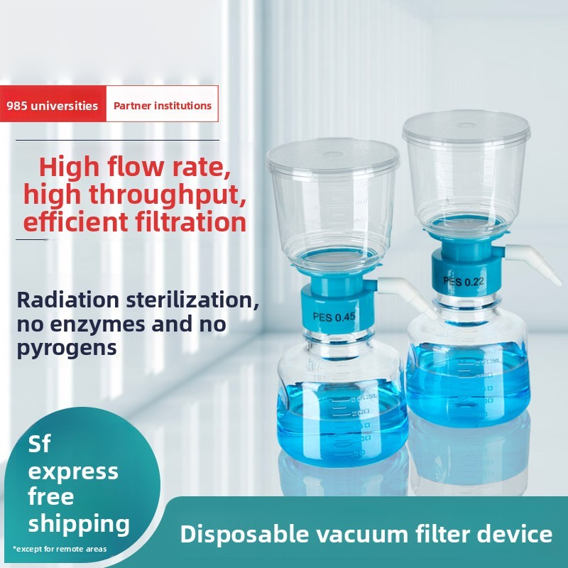 Biological Disposable Vacuum Filtration Apparatus Receiving Bottle Sterile PES Laboratory Vacuum