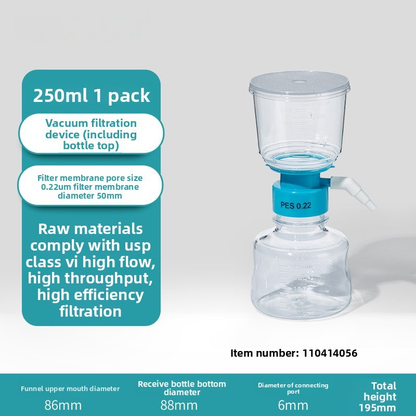 Biological Disposable Vacuum Filtration Apparatus Receiving Bottle Sterile PES Laboratory Vacuum