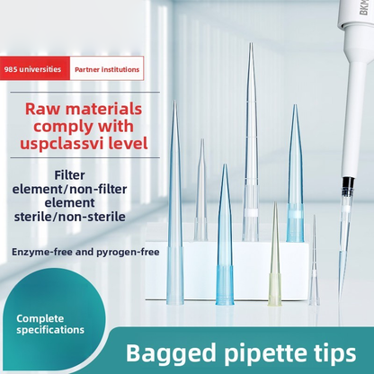 Pipette Tips 1-2000ul Disposable Sterile Bag Pack Enzyme-Free Filter Core Laboratory Pipette Tips